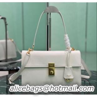 Pretty Style Prada Medium leather shoulder bag 1BN023 White 2025