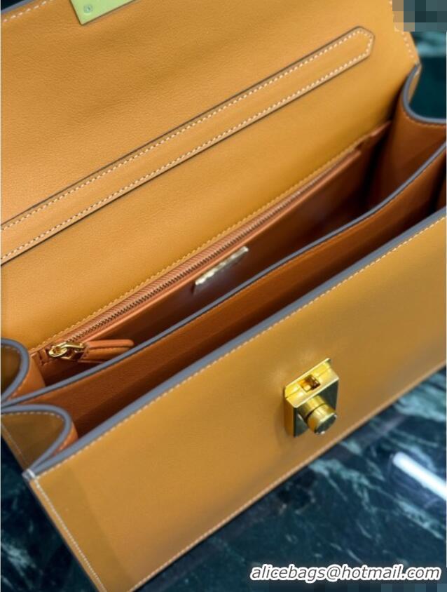 Top Grade Prada Medium leather shoulder bag Amber 1BN023 Yellow 2025