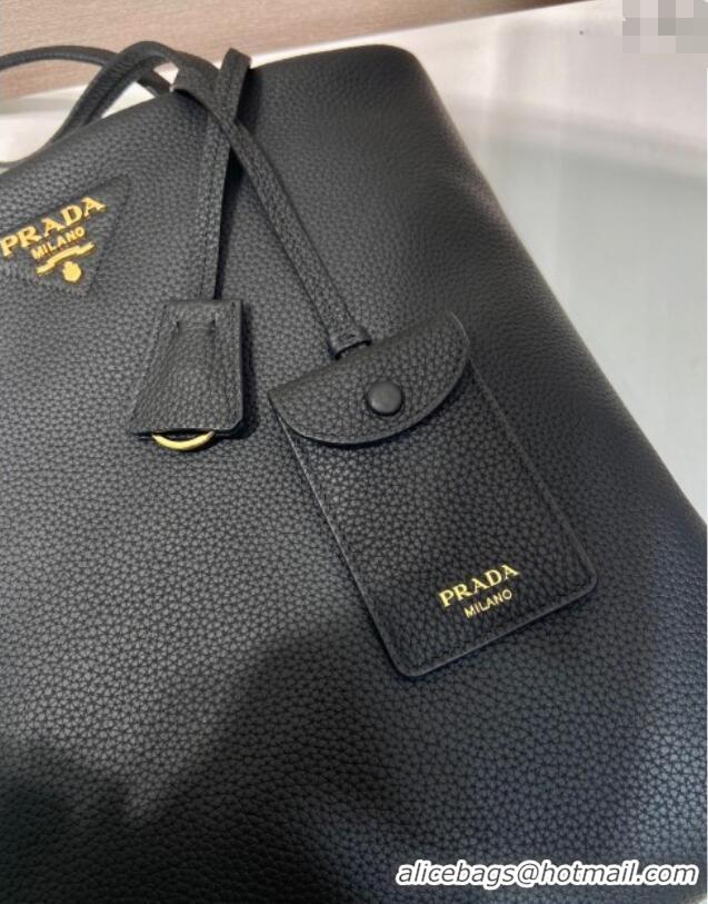 Well Crafted Prada Large leather tote bag 1BG550 Black 2025