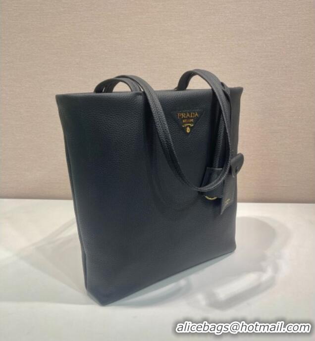 Well Crafted Prada Large leather tote bag 1BG550 Black 2025