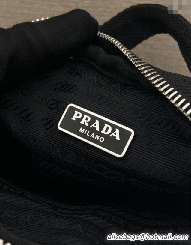 New Design Prada Mens Re-Nylon and Saffiano leather smartphone case Mini bag 2ZH194 Black 2025