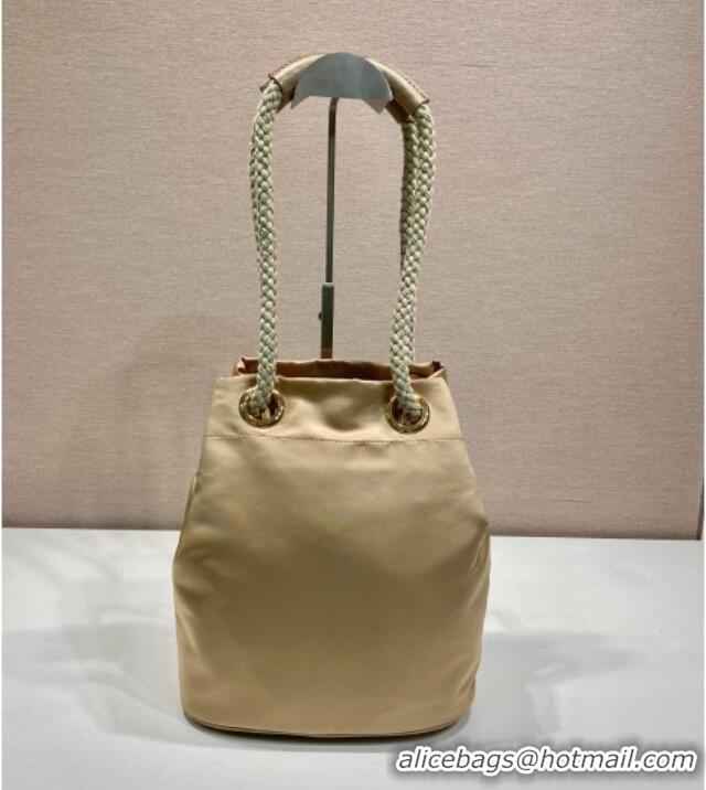 Reasonable Price Prada Re-Nylon and Leather Bucket Bag 1BE082 Beige 2025