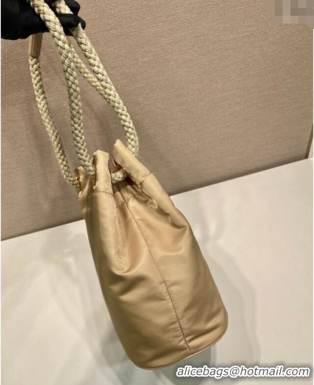 Reasonable Price Prada Re-Nylon and Leather Bucket Bag 1BE082 Beige 2025