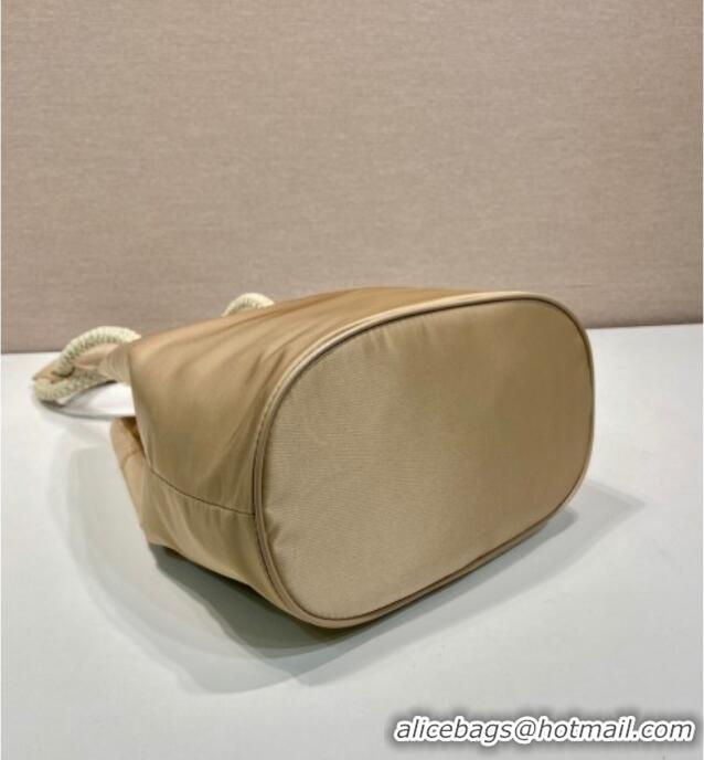 Reasonable Price Prada Re-Nylon and Leather Bucket Bag 1BE082 Beige 2025