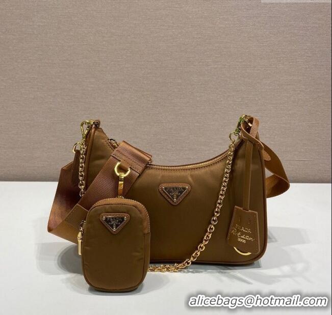 Unique Grade Prada Re-Edition 2005 Re-Nylon Bag 1BH204 Brandy Brown 2025