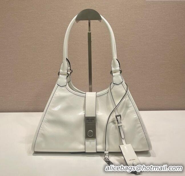 Traditional Specials Prada Medium leather tote bag 1BG563 White 2025