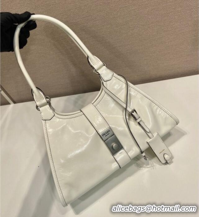 Traditional Specials Prada Medium leather tote bag 1BG563 White 2025