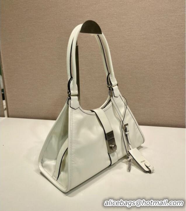 Traditional Specials Prada Medium leather tote bag 1BG563 White 2025