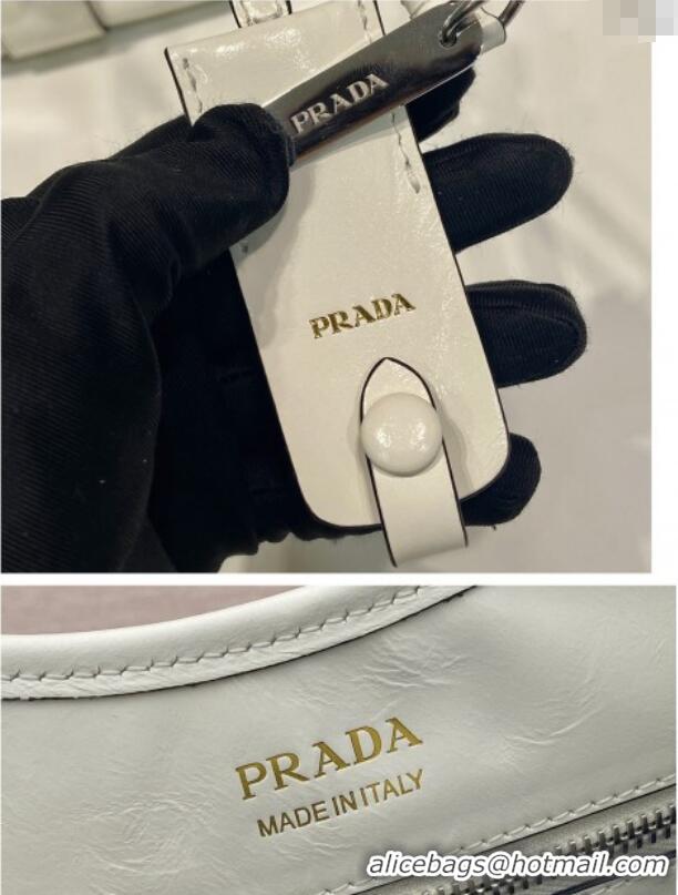 Traditional Specials Prada Medium leather tote bag 1BG563 White 2025