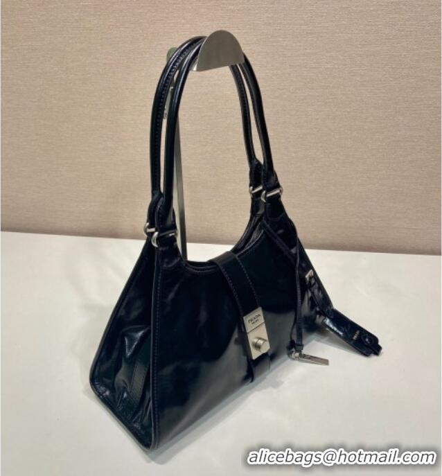 New Fashion Prada Medium leather tote bag 1BG563 Black 2025