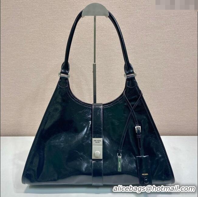 Most Popular Prada Large leather tote bag 1BG570 Black 2025