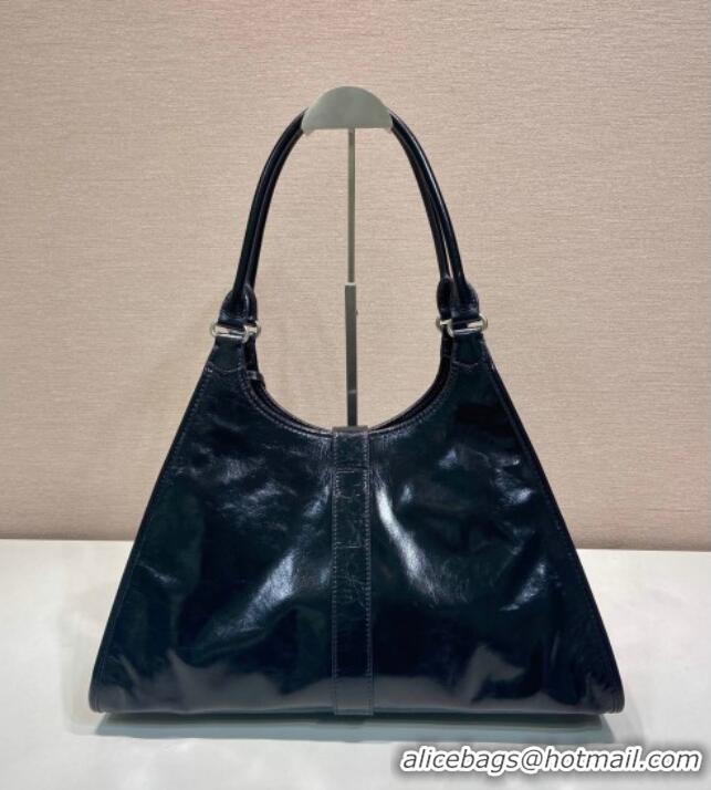 Most Popular Prada Large leather tote bag 1BG570 Black 2025