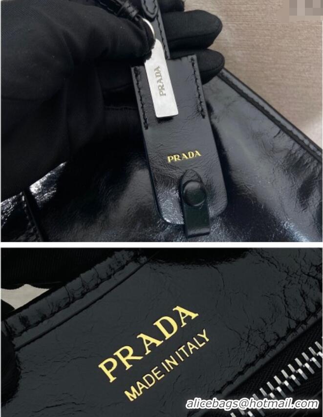 Most Popular Prada Large leather tote bag 1BG570 Black 2025