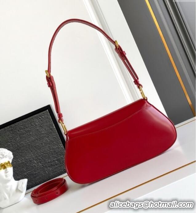 Luxury Cheap Prada Brushed leather shoulder bag 1BD345 Red 2025