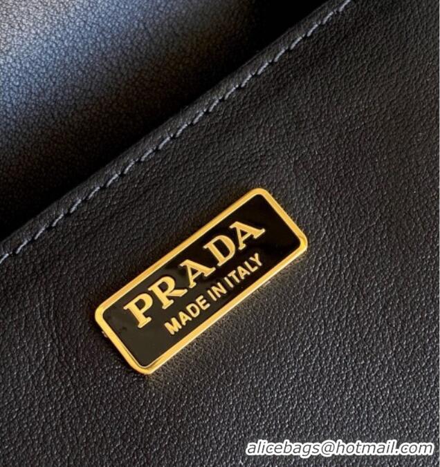 Famous Brand Prada Brushed leather shoulder bag 1BD345 Black 2025