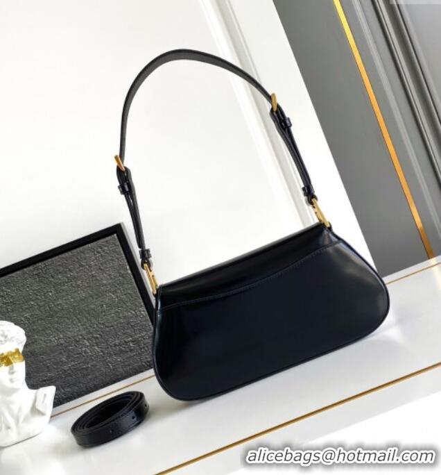 Famous Brand Prada Brushed leather shoulder bag 1BD345 Black 2025