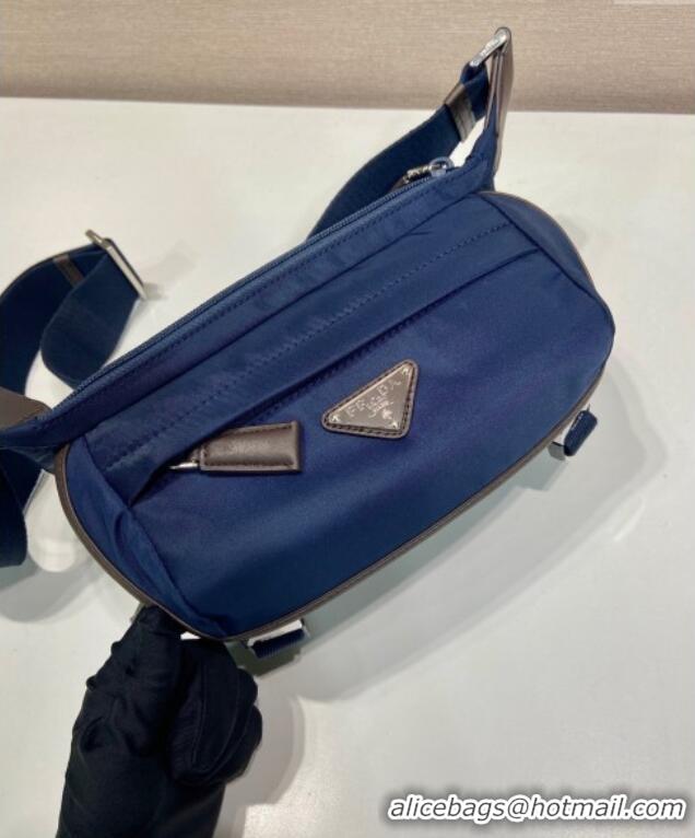 Luxury Cheap Prada Mens Re-Nylon and Saffiano leather shoulder bag 2VH171 Blue 2025