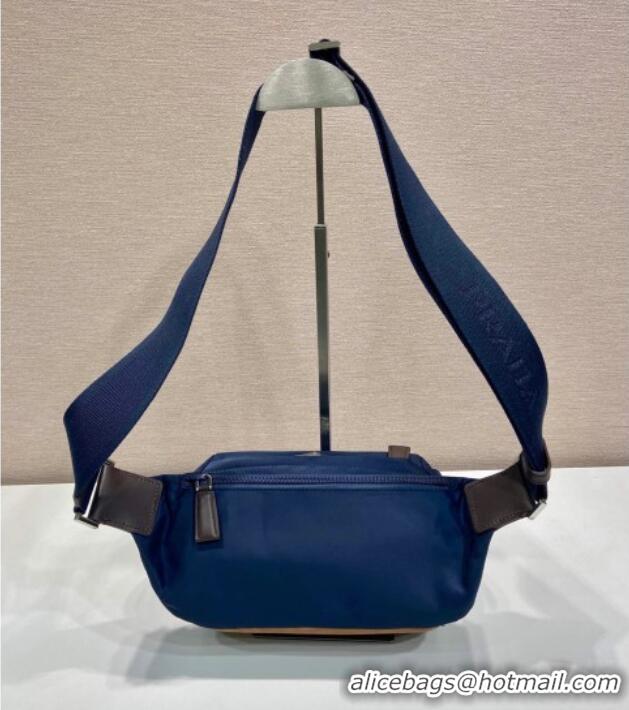 Luxury Cheap Prada Mens Re-Nylon and Saffiano leather shoulder bag 2VH171 Blue 2025