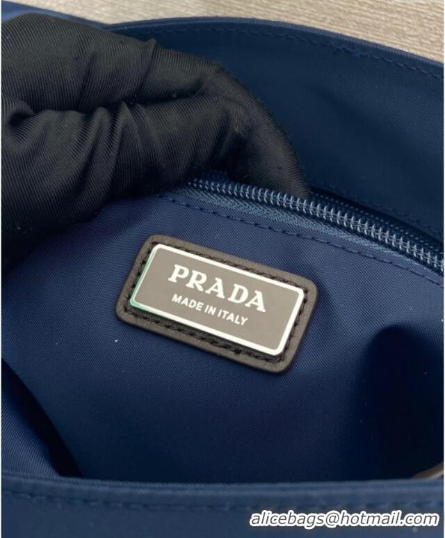 Well Crafted Prada Mens Re-Nylon and leather shoulder bag 2VD066 Blue 2025