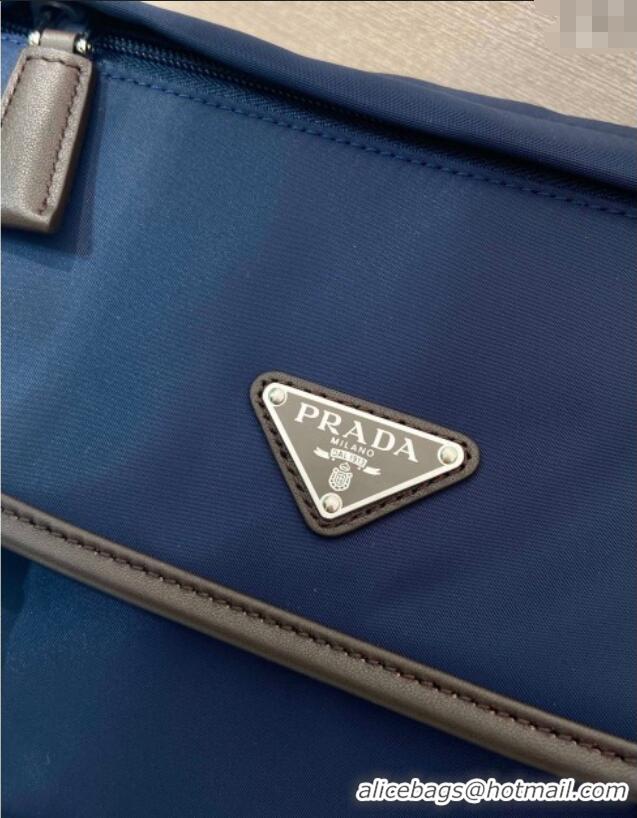 Well Crafted Prada Mens Re-Nylon and leather shoulder bag 2VD066 Blue 2025