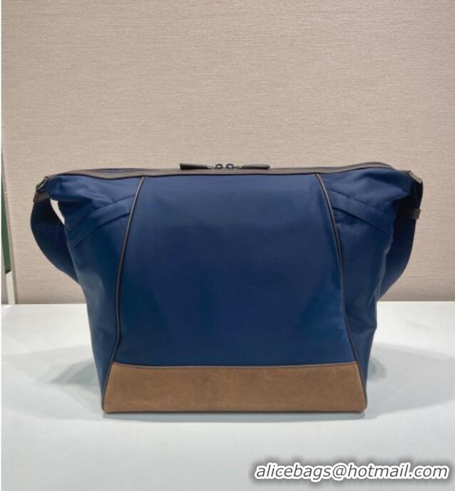 Best Quality Prada Mens Re-Nylon and leather shoulder bag 2VH180 Blue 2025