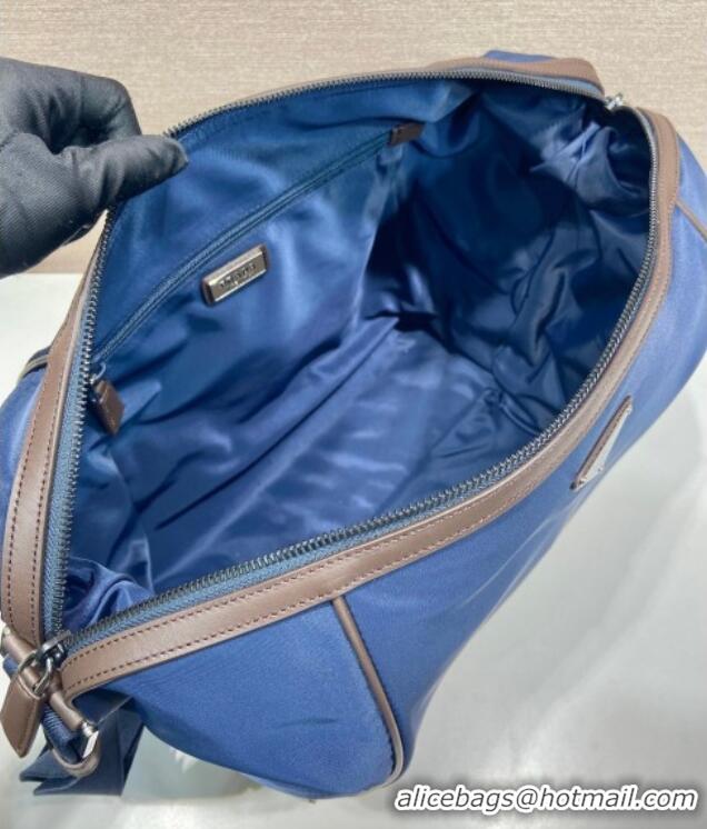 Best Quality Prada Mens Re-Nylon and leather shoulder bag 2VH180 Blue 2025