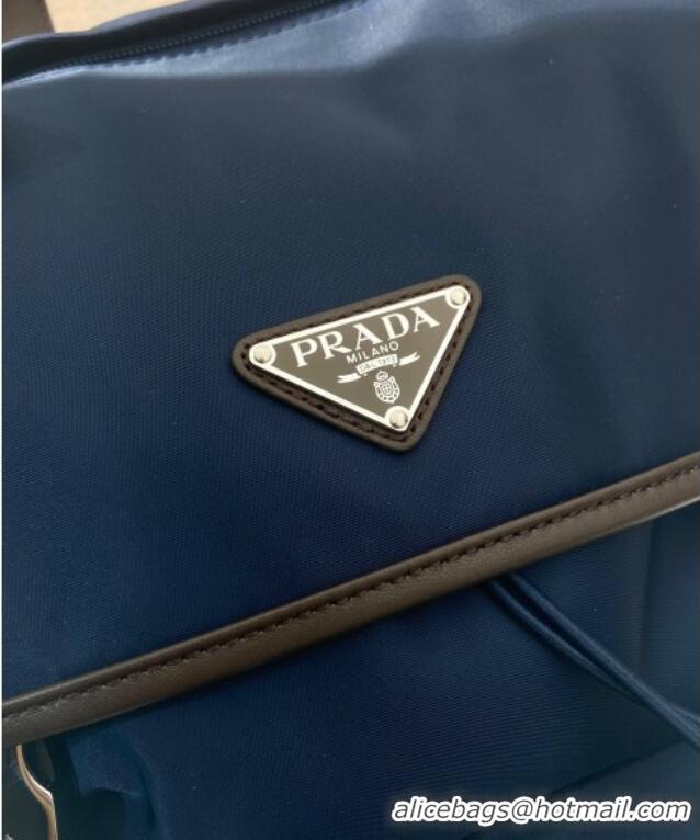 Buy Discount Prada Mens Re-Nylon and Saffiano Leather Backpack 2VZ135 Blue 2025