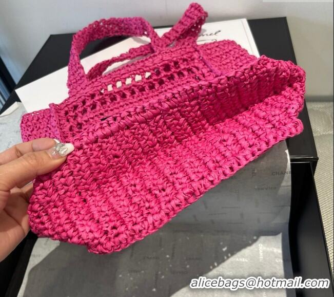 Reasonable Price Prada Crochet Mini Basket Straw Bag 0311 Dark Pink 2025