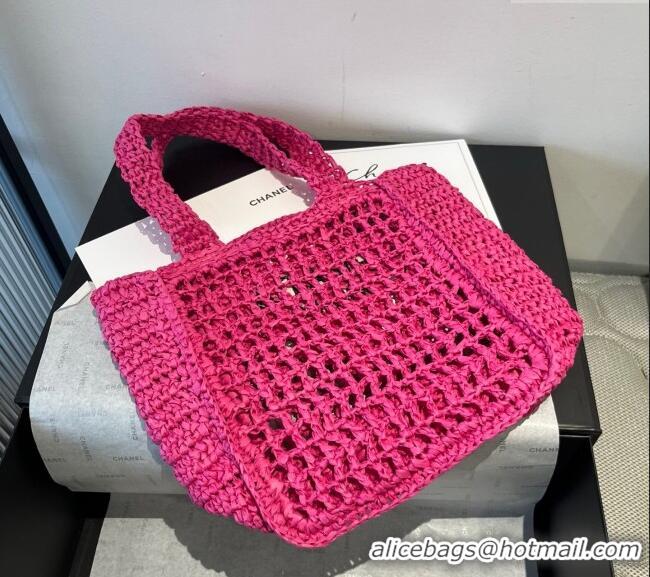 Reasonable Price Prada Crochet Mini Basket Straw Bag 0311 Dark Pink 2025