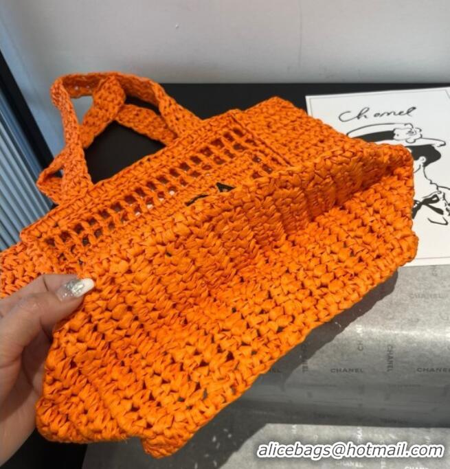 Elegant Discount Prada Crochet Mini Basket Straw Bag 0311 Orange 2025