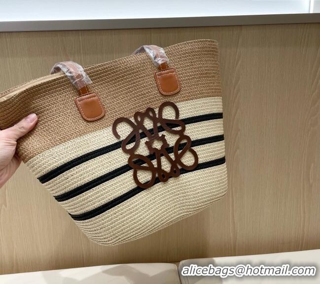 Best Quality Loewe Straw Basket Bag 0312 Beige/Khaki 2025