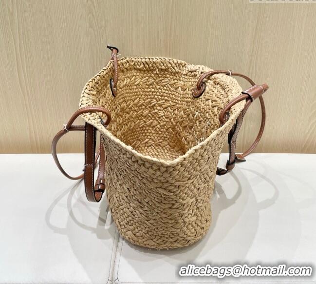 Buy Fashionable Loewe Straw Small Anagram Basket Bag 0312 Khaki/Brown 2025