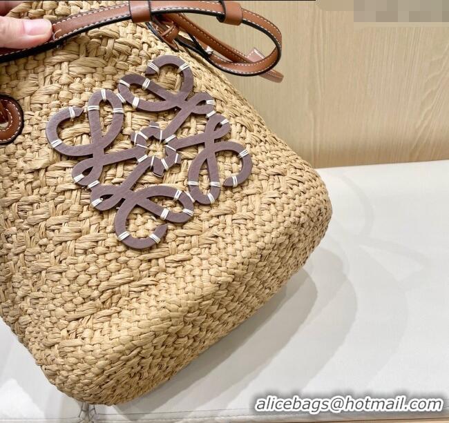 Buy Fashionable Loewe Straw Small Anagram Basket Bag 0312 Khaki/Brown 2025