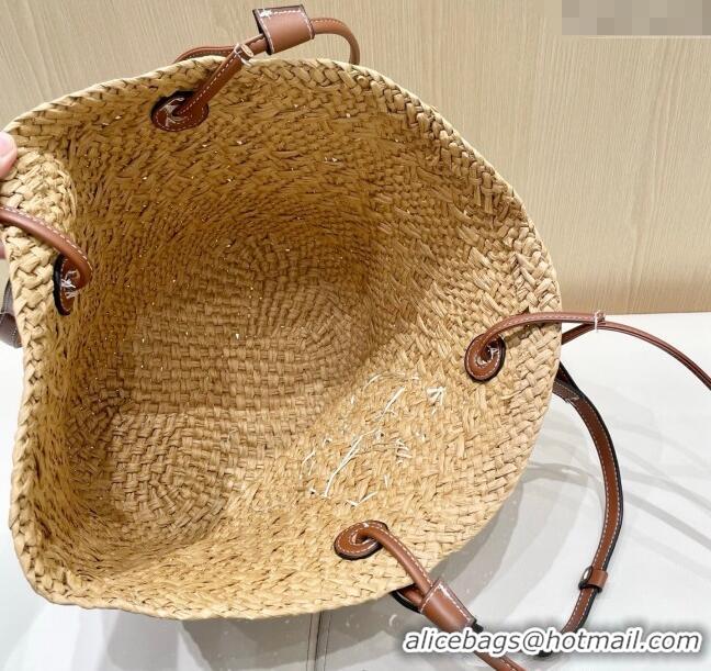 Buy Fashionable Loewe Straw Small Anagram Basket Bag 0312 Khaki/Brown 2025