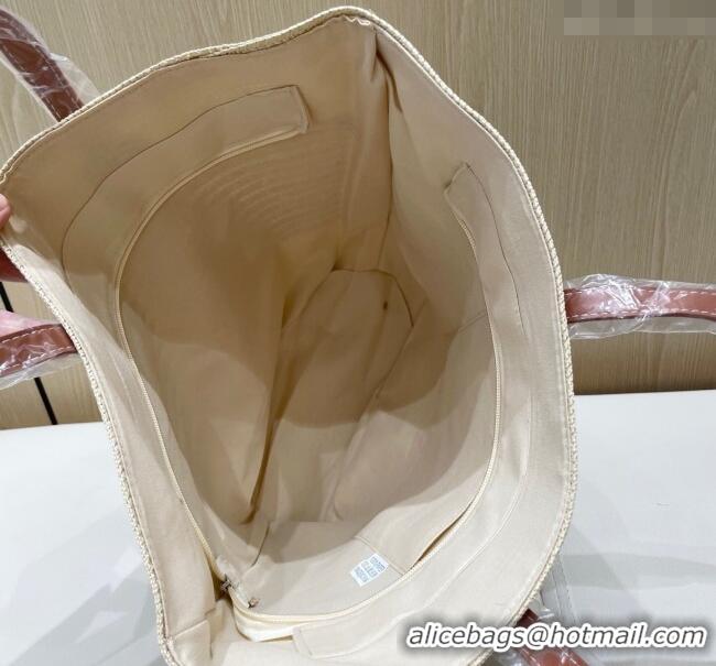 Famous Brand Loewe Striped Straw Basket Bag 0312 Beige 2025