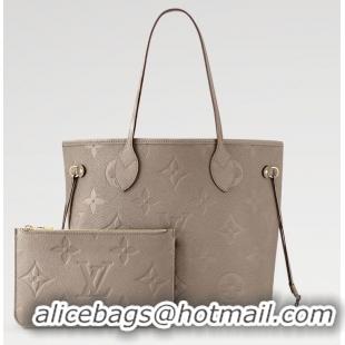 Buy Discount Louis Vuitton Monogram Empreinte Leather Neverfull MM Tote Bag M45686 Grey