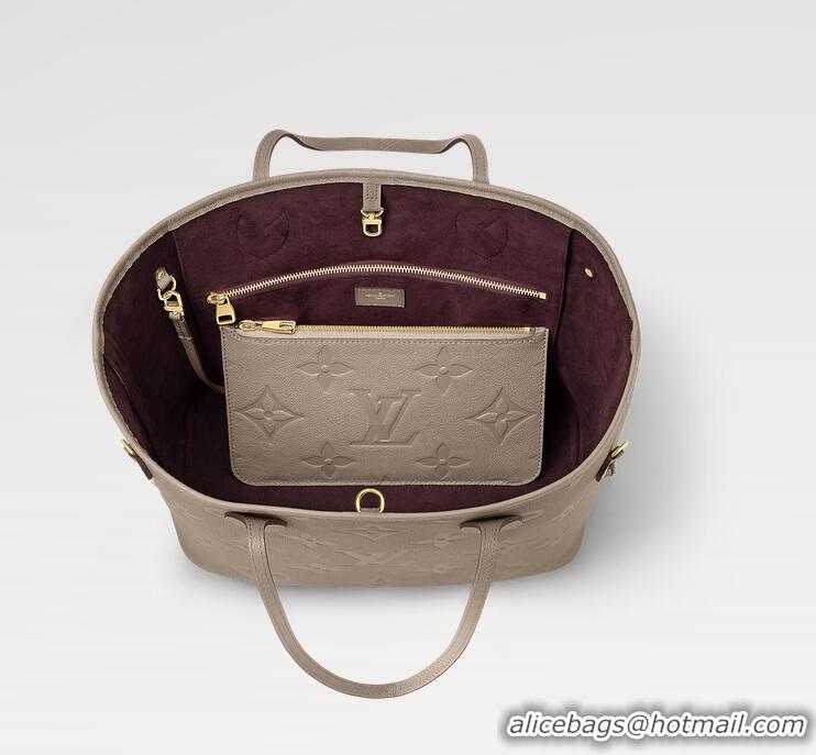 Buy Discount Louis Vuitton Monogram Empreinte Leather Neverfull MM Tote Bag M45686 Grey