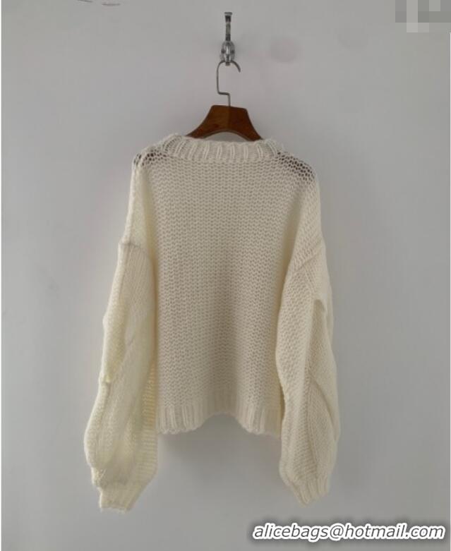 Trendy Design Loewe Mohair Blend Sweater 0116 White 2025