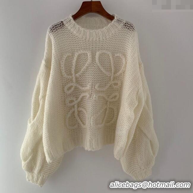 Trendy Design Loewe Mohair Blend Sweater 0116 White 2025