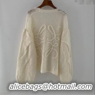 Luxury Discount Loewe Mohair Blend Sweater 0116 White 2025