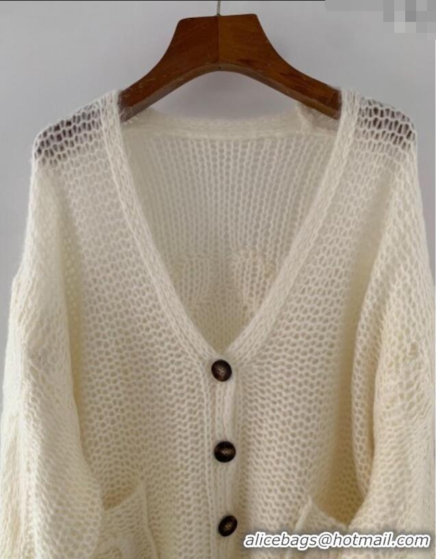 Luxury Discount Loewe Mohair Blend Sweater 0116 White 2025