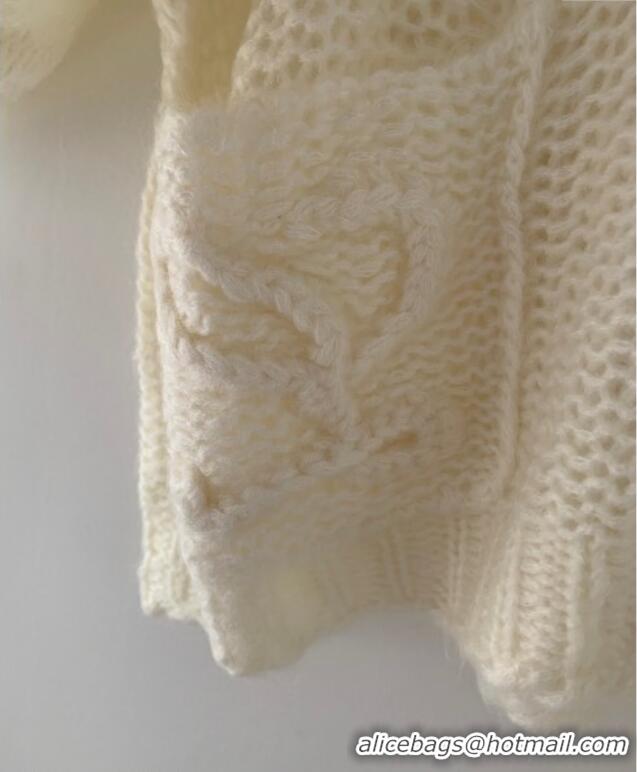 Luxury Discount Loewe Mohair Blend Sweater 0116 White 2025