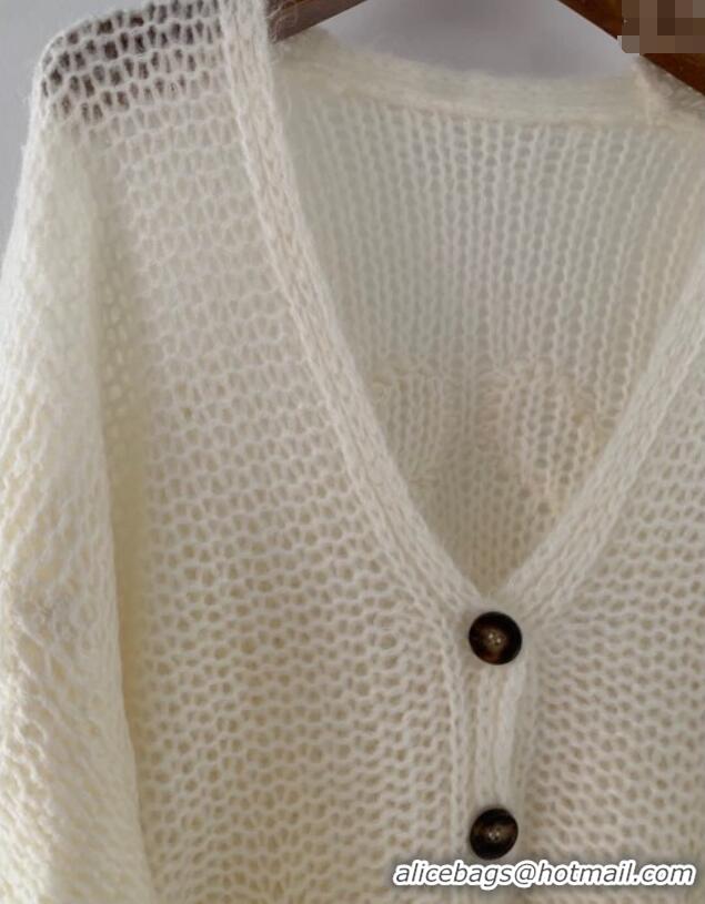 Luxury Discount Loewe Mohair Blend Sweater 0116 White 2025