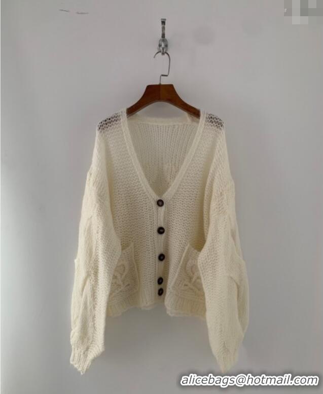 Luxury Discount Loewe Mohair Blend Sweater 0116 White 2025