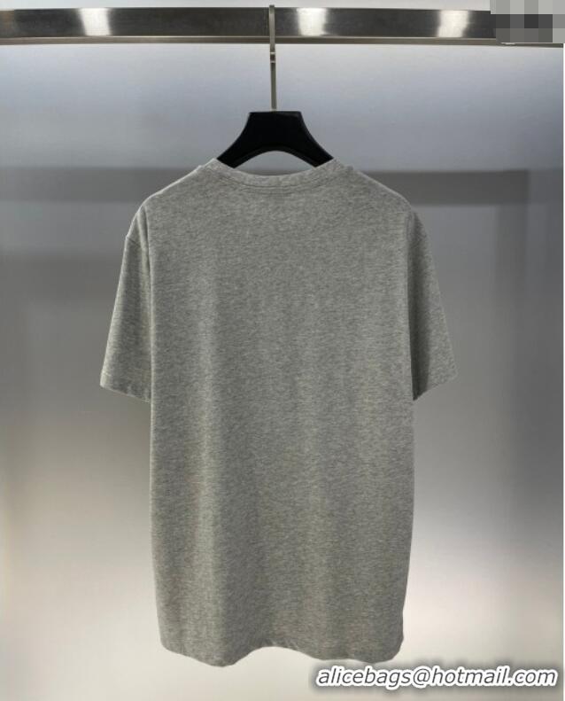 Most Popular Loewe Cotton T-Shirt 4023 Grey/Black 2025 (For Women and Man)