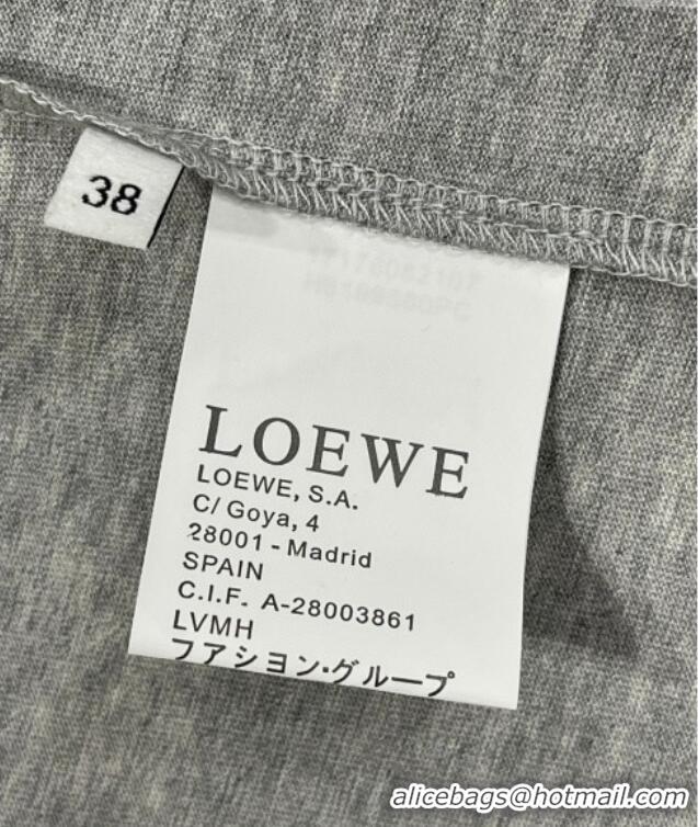 Most Popular Loewe Cotton T-Shirt 4023 Grey/Black 2025 (For Women and Man)