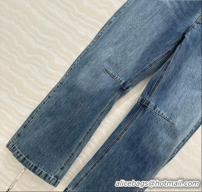 Top Grade Loewe Washed Denim Jeans 0214 Blue 2025