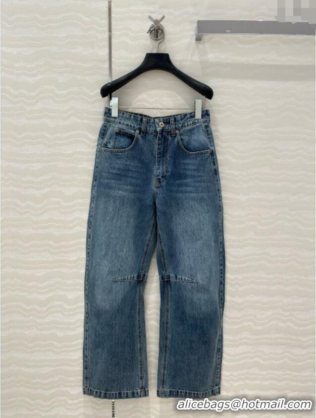 Top Grade Loewe Washed Denim Jeans 0214 Blue 2025