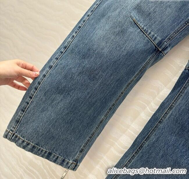 Top Grade Loewe Washed Denim Jeans 0214 Blue 2025