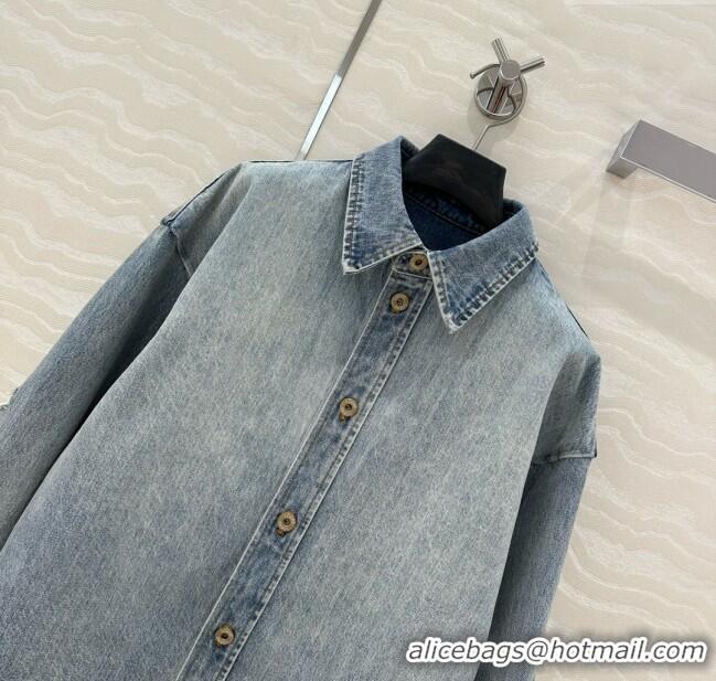 Big Discount Loewe Washed Denim Jacket 021502 Blue 2025